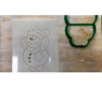 Вырубка + трафарет Снеговик №3