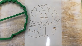 Вырубка + трафарет Солнце с Книгой