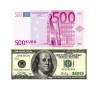 Картинка Долари та євро (2 купюри)