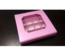 Коробка для цукерок, 16 штук, рожева