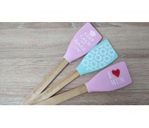 Силіконова лопатка з дерев'яною ручкою