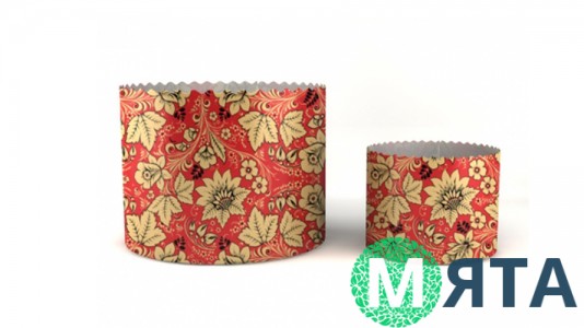 Паперові форми для пасок Червоні Квіти, 90х90 мм