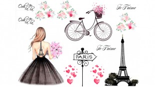 Їстівна картинка "Дівчина в Парижі" 2