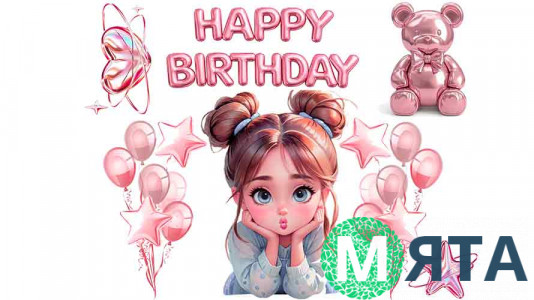 Їстівна картинка Happy Birthday Дівчинка Свічка