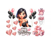 Їстівна картинка Happy Birthday Жінка Свічка
