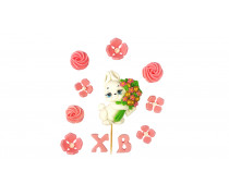 Набір цукрових прикрас зайчик з букетом