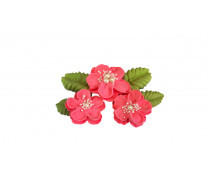 Набір цукрових прикрас рожеві квіти з намистом.