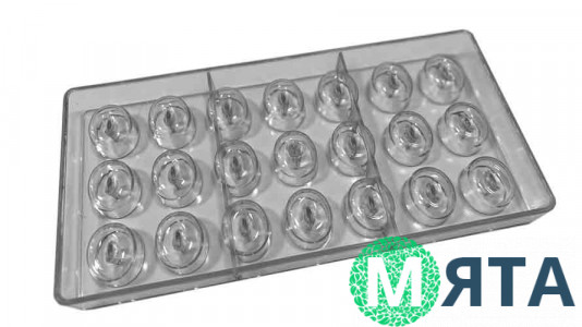 Полікарбонатна форма для цукерок Овал, 21 шт