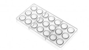 Полікарбонатна форма для цукерок Напівсфера рифлена, 21 шт Полікарбонатна форма для цукерок Напівсфера рифлена, 21 шт