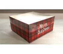 Коробка 16х16х8 (4 капкейки) Новорічна Червона