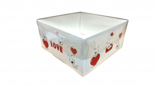 Коробка для десертів 20х20х10 см Love