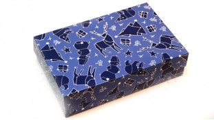 Коробка для еклерів та десертів Новорічна Синя
