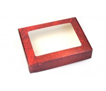 Коробка для пряників 15х20х4 см, Червона текстура
