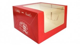 Коробка для торта 25х25х15 см, Червона