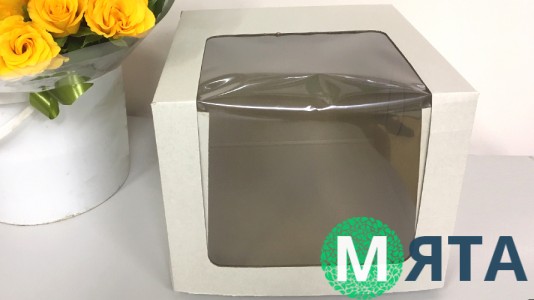 Коробка для торта з вікном 25х25х20