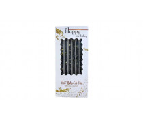 Свічки для торта чорні з бризками, 6 шт