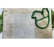 Вирубка + трафарет Курочка №1