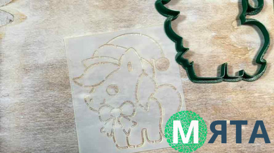 Вирубка + трафарет Поні у шапочці