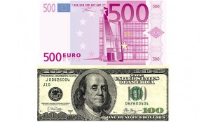 Картинка Доллары и евро (2 купюры)