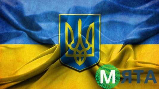 Флаг с гербом Украины