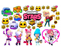 Съедобная картинка BRAWL STARS (БРАВЛ СТАРС) Девчачий 