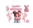 Съедобная картинка Happy Birthday Девочка Свечка