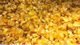 Цукаты апельсина, кусочки в сиропе 3х3мм, 150 грамм