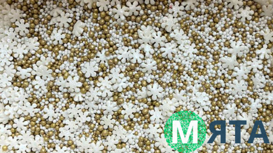 Сахарная посыпка микс Белоснежный золотой