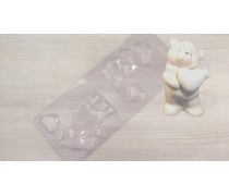 Молд для шоколада и мастики 3Д Мишка с сердцем