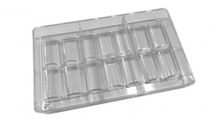 Поликарбонатная форма для конфет Батончик гладкий, 14 шт