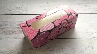 Коробка для макаронсов Фиолетовые сердечки