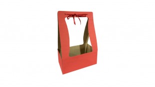 Коробка-корзина 23х13х10 см, Красная