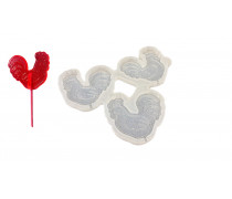 Силиконовый молд для леденцов Петушки, 3шт