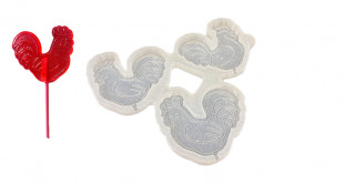 Силиконовый молд для леденцов Петушки, 3шт