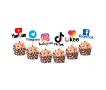 Мини-Топперы Соцсети, картон