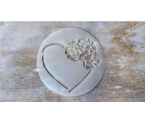 Трафарет Сердце +3 розы, 12 см