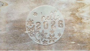 Трафарет Hello 2026, 12 см
