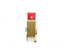 Свечи для торта хром золотые 10 см, 6 шт