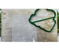 Вырубка + трафарет Love №2