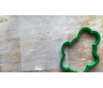 Вырубка + трафарет Зайчик №6