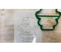 Вырубка + трафарет Дед Мороз