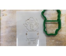 Вырубка + трафарет Корова №3