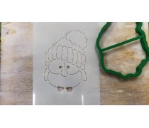 Вырубка + трафарет Сова в шапке